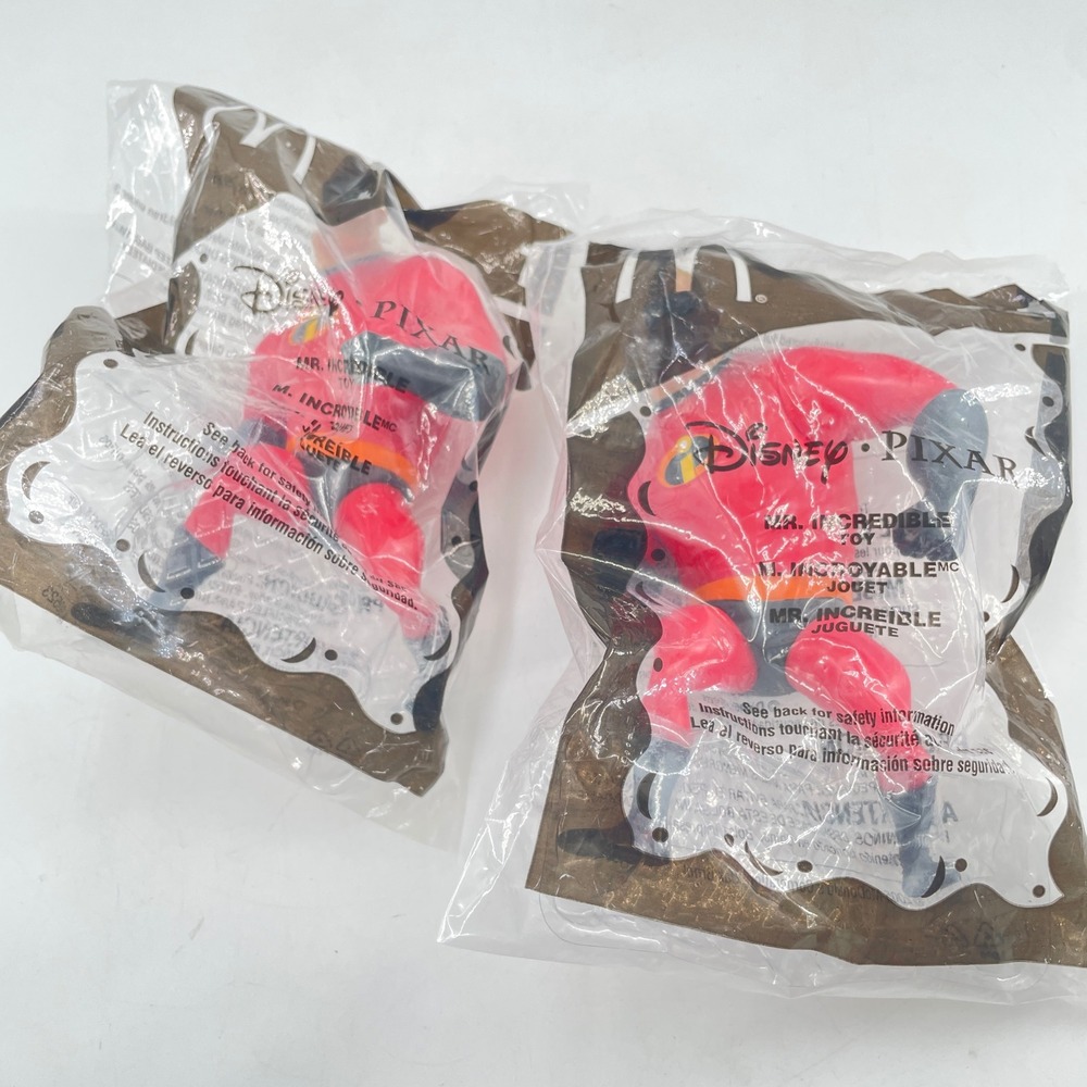 Disney Pixar Mr Incredible 2004 McDonalds Happy Meal Toy Lot of 2 Sealed Vintage